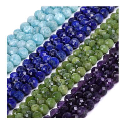 China Fashion Stone Gemstone Faceted Beads DIY Natural Stone Faceted Loose Beads Bracelets for sale