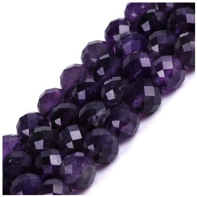 China Natural Stone 8mm Amethyst Gemstone Faceted Loose Beads for sale