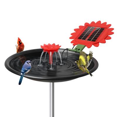 China Garden Water Features Decoration Metal Solar Water Fountain Bird Bath,Exquisite Weather Resistant Universal Metal Shape Solar Powered Bird Bath With 4 Pegs for sale