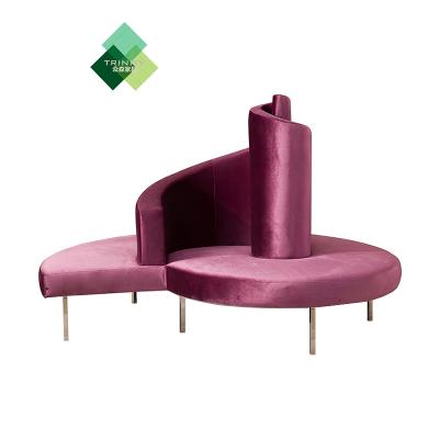 China Luxury Hotel Lobby Round Furniture Round Corner Sofa Custom Fabric Corner Sofa Custom Modern Design Waiting Sofa for sale