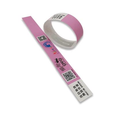 China Disposable Synthetic Paper Event RFID Wristband PP Wristband NFC Waterproof / Programmable Waterproof for sale