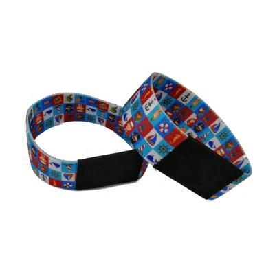 China Black And White Textile NFC Wristband RFID Smart Wristband Flexible Recycled Elastic Wristband for sale