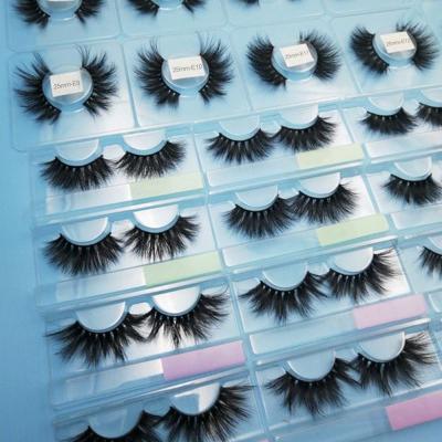 China Feature Wholesales Packaging Custom 3D Real Mink Long Lashes Private Label Lashes 25mm Mink Eyelash for sale