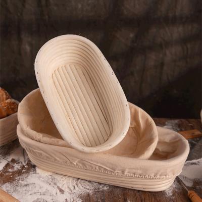 China Sustainable Proofing Basket Natural Oval Shape Rattan Bread Basket For Kitchen for sale