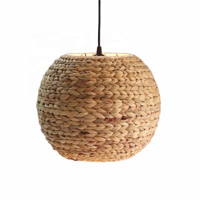 China Wicker Water Light Hyacinth Pendant Lamp Home Decor Durable Natural Rattan Chandelier For Living Room For Hotel for sale