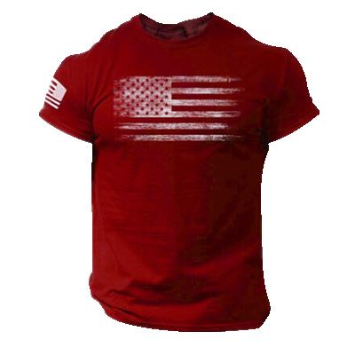 China USA America Flag Mens QUICK DRY Distressed T-Shirt for sale