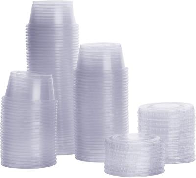 China [100 sets - 2 oz.] leak-proof plastic party cups with lids, souffle cups, Jello shot cups for sale