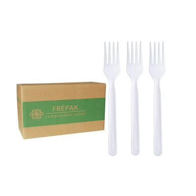 China CPLA Compostable Disposable Cutlery | FORK | PLA | NO PLASTIC | Long utensil | Resistant | All factory based for sale