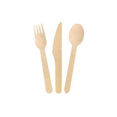 China 100% Eco Friendly Biodegradable Sturdy Disposable Wooden Cutlery Set for sale