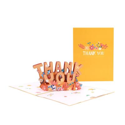 China China Paper Cut 3d Thank You Pop Up Cards for sale