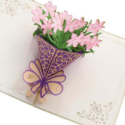 China China 3d Color Printing Lily Pop Up Cards for sale