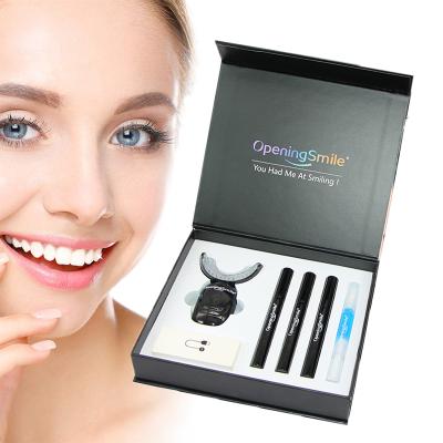 China Hot Private Logo 35% Custom Unlabeled Hp Professional Home Teeth Whitening Cordless Gel Blue Light Teeth Whitening Led Kit 20*17.5*4 for sale