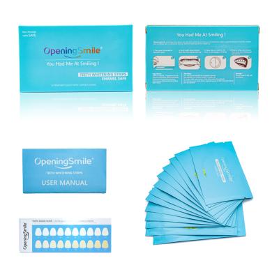 China Remove Teeth Stains NON Peroxide Teeth Whitening Strips Private Logo Advanced Mint Flavor Teeth Whitening Strips for sale