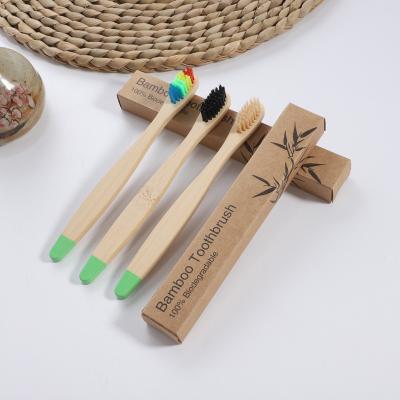 China New Design Biodegradable Progressive Clean Teeth Whitening Care Bamboo Oral Character Adult Toothbrush for sale