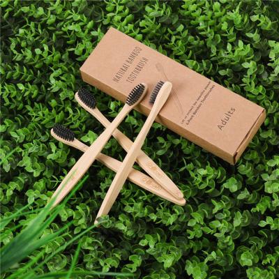 China Wholesale Customized Natural Bamboo Toothbrush Charcoal Biodegradable Stiffens Disposable Bamboo Toothbrush for sale