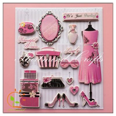 China 3D Decorative Sticker Die Cuts Stickers with Foil for Card Making for sale