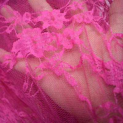 China 2021 Organic High Quality Lace Fabrics Embroidery Lace Up Mesh Rose Red Mesh Fabric For Clothing for sale