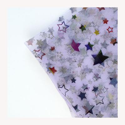 China Small Stars Fabric 100% Polyester Organic Colorful Offset Mini Offset Printing Mesh Fabric for sale