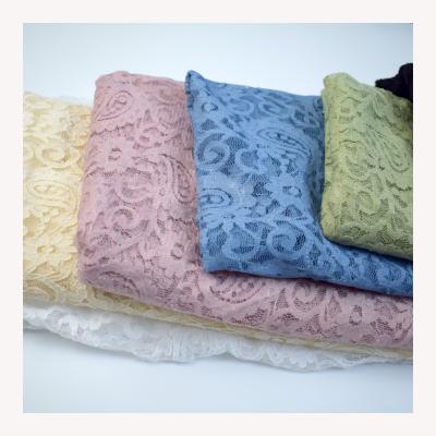 China High Quality Organic Clothing Fabric Apparel Embroidery Tulle Lace Trim Multiple Colors Custom Embroidery Fabric for sale