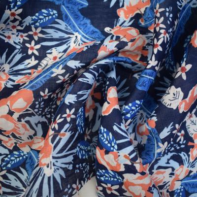 China New spring and summer supply fabric QUICK DRY canvas fashion printing cotton and linen fabric for sale