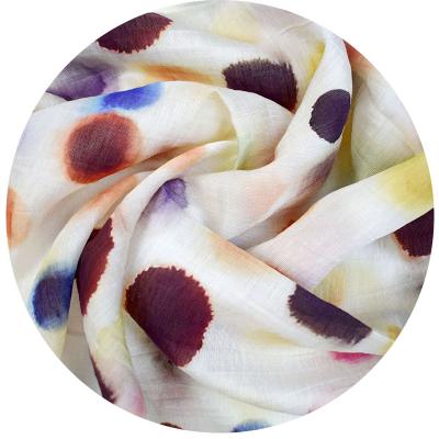 China China 100% pure calico linen supplier QUICK DRY printed woven fabric fabric for shirt roll for sale