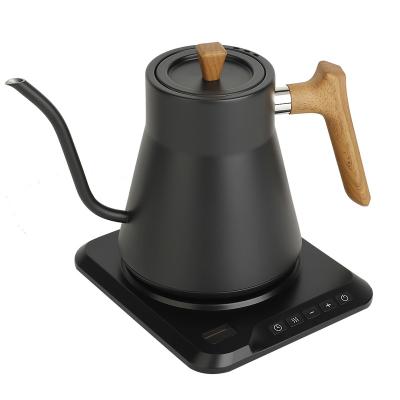 China 360 Temperature Control Electronic Kettle Gooseneck Rotation Smart Digital Wooden Kettle Water Coffee Samovar Decor Basic Home Appliances for sale