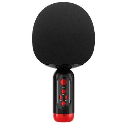 China New Style K2 BT 5.0 Blue Tooth Cordless Rechargeable Handheld Duo Singing Karaoke Wireless Microphone With Blue-tooth Speaker for sale