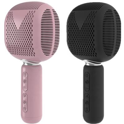 China New BT TWS Duo Portable Handheld Wireless Karaoke Speaker Rechargeable Studio Recording USB Condenser Microphone With Speaker for sale