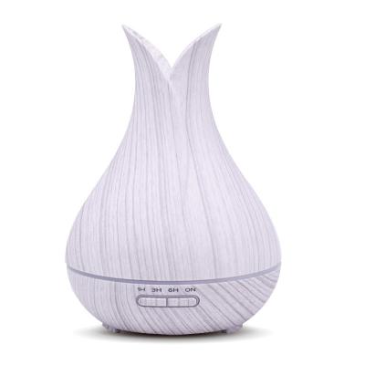 China 400ml Household Humidifier Room Wood Grain Aroma Diffuser Perfume Vase Petals Diffuser Bottle White for sale