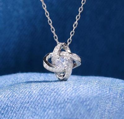 China Fashion PUSHI 925 Sterling Silver Full Diamond Zircon Rotating Hot Seller Necklace Gift Pendant Jewelry For Women for sale