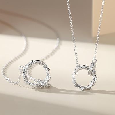 China Other NEW PUSHI Couples Necklace Pairs 925 Sterling Silver Love Necklace Ladies' Valentine's Day Gift For Women for sale