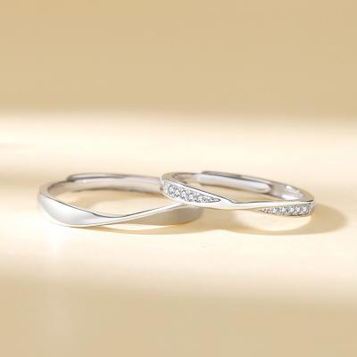 China New fashion PUSHI band Mobius sterling silver fashion couple ring stretching men and women couple rings wholesale for sale