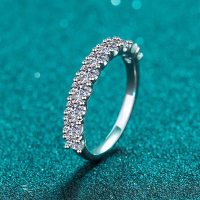 China Vintage PUSHI S925 Sterling Silver Engagement Diamond Ring Fashion Party Gift Fashion Jewelry Baguette Moissanite Ring For Women for sale