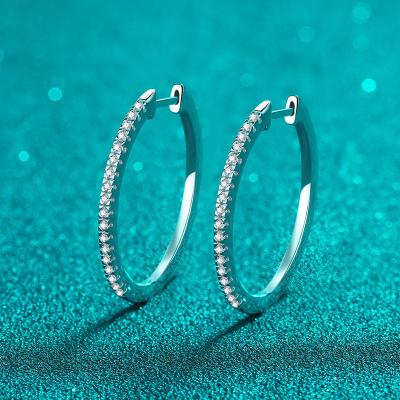 China PUSHI Vintage Explosions Roun Hot Gift 925 Sterling Silver Hoop Earrings For Women New Years Moissanite Wedding Earrings For Brides for sale