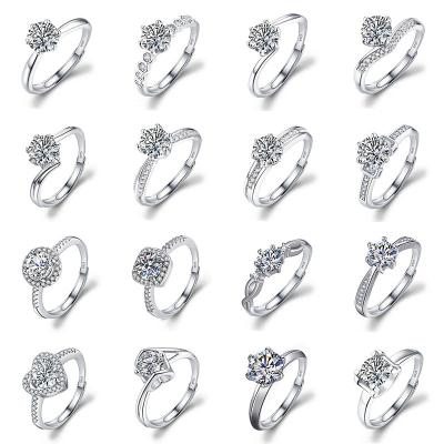 China Best Vintage PUSHI Gift Silber Moissanite Ring Women Silver 925 Rings For Women Jewelry Female Wedding Gift for sale