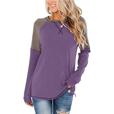 China Amazon Sustainable New Products Ladies Quilting Round Neck Casual T-shirt Long Sleeve Sweatshirt Hoodie for sale