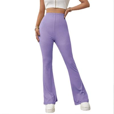 China Viable Hot Selling Black Purple Women's Knitted Casual Pants Spring And Autumn Pants for sale