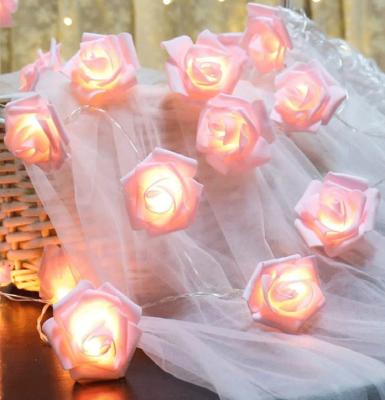 China Valentine Led Outdoor Waterproof Lightchain Decorating Fairy Flower Rose Wedding String Lights for sale