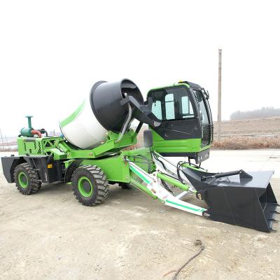 China Self Loading Farms Concrete Mixer Truck 1.8cbm With Auto Feeding Mixing System for sale