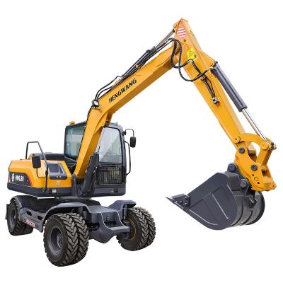 China Construction Material Shops 8 Ton Hydraulic Wheel Excavator Wheel Bagger For Sale In Construction Works for sale