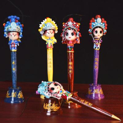 China Financial institutions Peking opera face ballpoint pen Chinese style Q version of cartoon opera characters pen travel souvenirs creative desktop su for sale