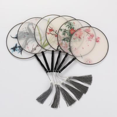 China Handmade Translucent Ancient Chinese Style Fan China Fan Hanfu Dress Home Decoration Group Gift for sale