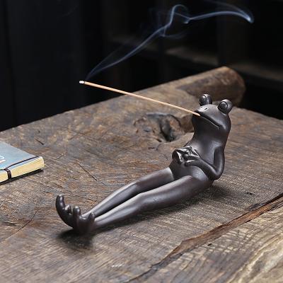 China Chinese Censer Incense Stick Holder Frog Incense Hold Ceramic Censer Censer for sale