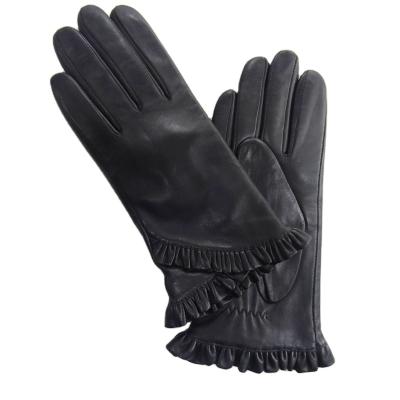 China Fashion Premium Ladies Leather Gloves Ladies Eco - Friendly Wool Lined Women Gloves for sale