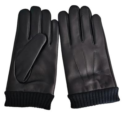 China Plain Real Fur Women Whip Leather Sheepskin Bike Gloves for sale