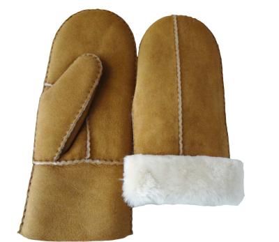 China Best Selling Fashion Soft Comfortable Popular Warm Sheepskin Mitten for sale