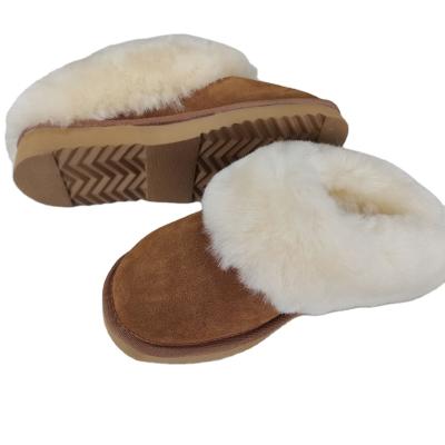 China Fashion Trend Australia Ladies Sheepskin Leather Warm Fluffy Breathable Winter Natural Sheepskin Fur Slipper for sale