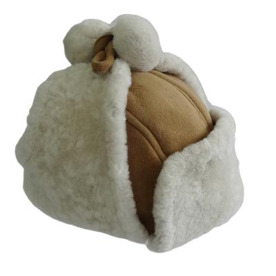 China Hot Sale Winter Australia Lamb Fur Double Face Shearling Sheepskin Hat Women for sale