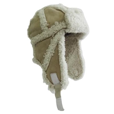 China breathable & Australia Waterproof Promotional Sheepskin Winter Ear Flap Dishonest Hat for sale