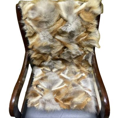 China Non-slip Custom Home Use Real Fox Fur Rug Shaggy Rug Skin Fox Fur Blanket For Living Room for sale